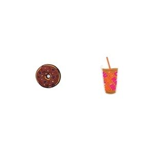 Dunkin Donuts Jibbits, Set of 2, Donuts, Coffee, Crocs
